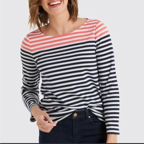 Draper James Striped Ponte Pullover - size Medium A7 - Picture 1 of 4